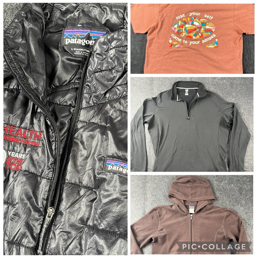 PATAGONIA LOT‎ Large XL Capilene Zip Plush Synchilla Hoody Micro Puff Vest